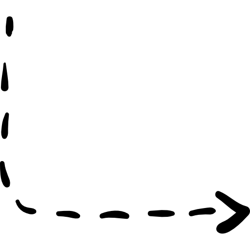 Turn right arrow with broken line